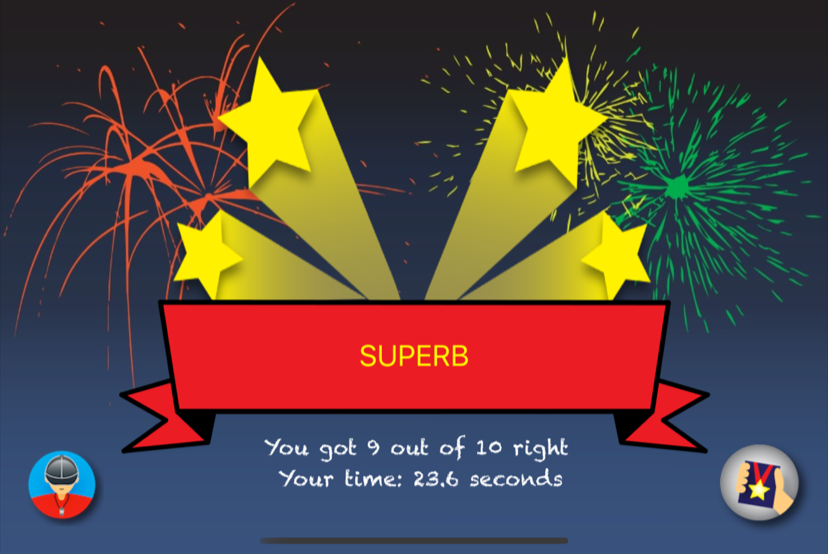 Final score screen